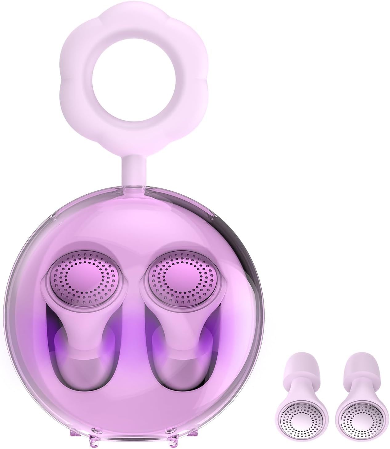 Ear Plugs, Sleep Earplugs with Cleaning, Memory Foam & Silicone Tips, Noise Reduction up to 35 dB, with 3 Sizes & Case, Reusable, Noise Protection Earplug for Side Sleepers, Travel, Work Purple