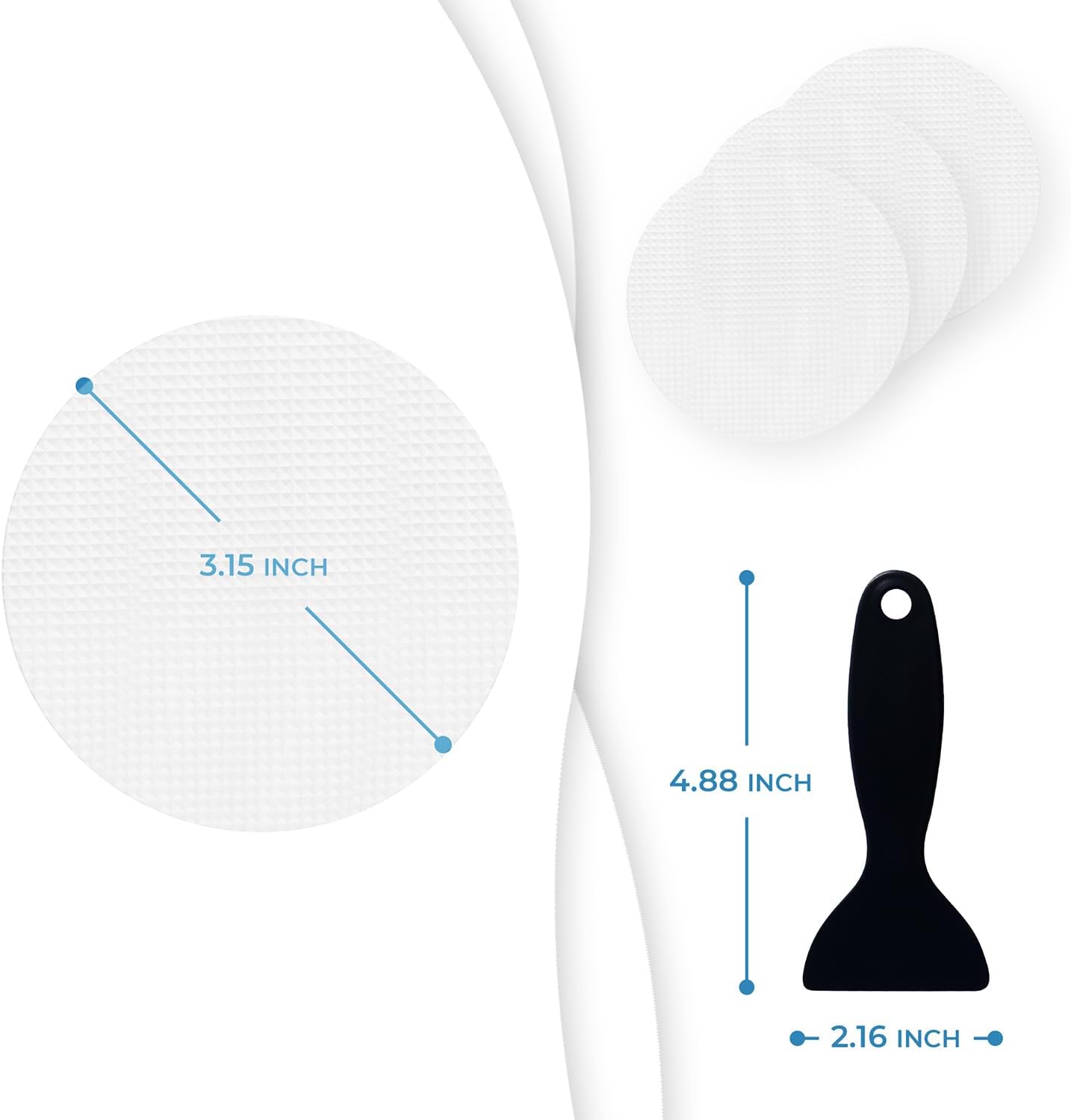 Anti Slip Shower Stickers 24 PCS, White Non-Slip Shower Strips for Adults, Premium Adhesive Bath Tub Stickers