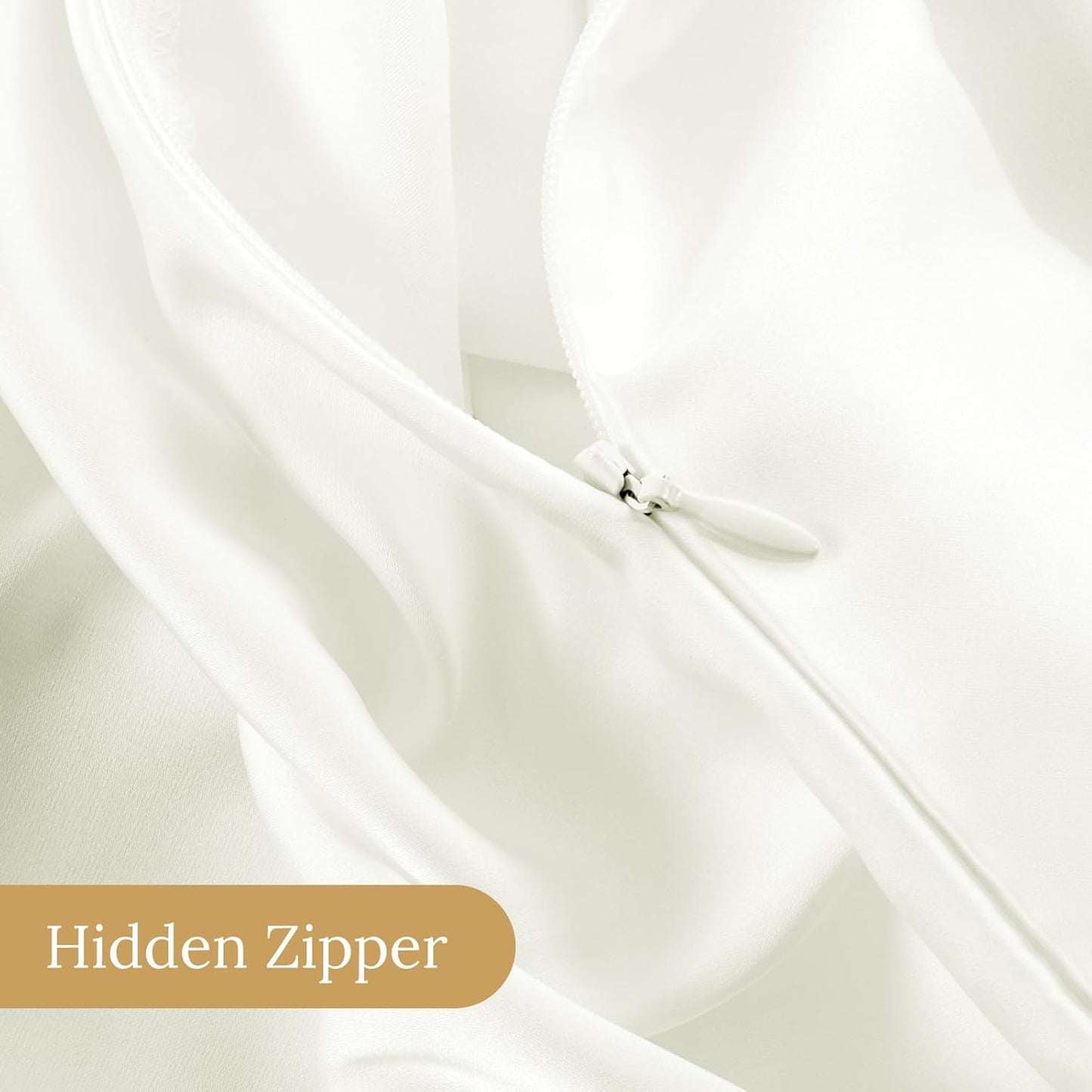 INFIIXSO Mulberry Silk Pillow Cases King Size Set of 2, Silk Pillowcase with Hidden Zipper 20"x36", Extraordinary Smooth and Soft Pillow Case for Hair and Skin(Cream, 2 Pack)