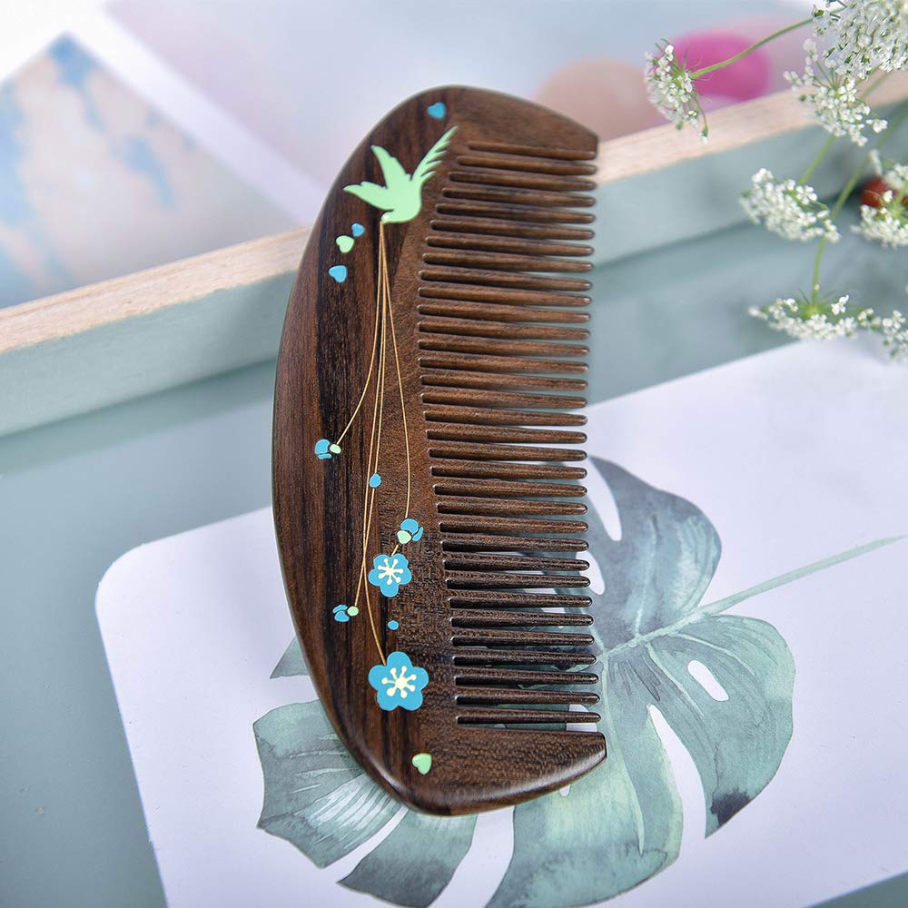 TAN MUJIANG Wooden Hair Comb Handmade Anti-static