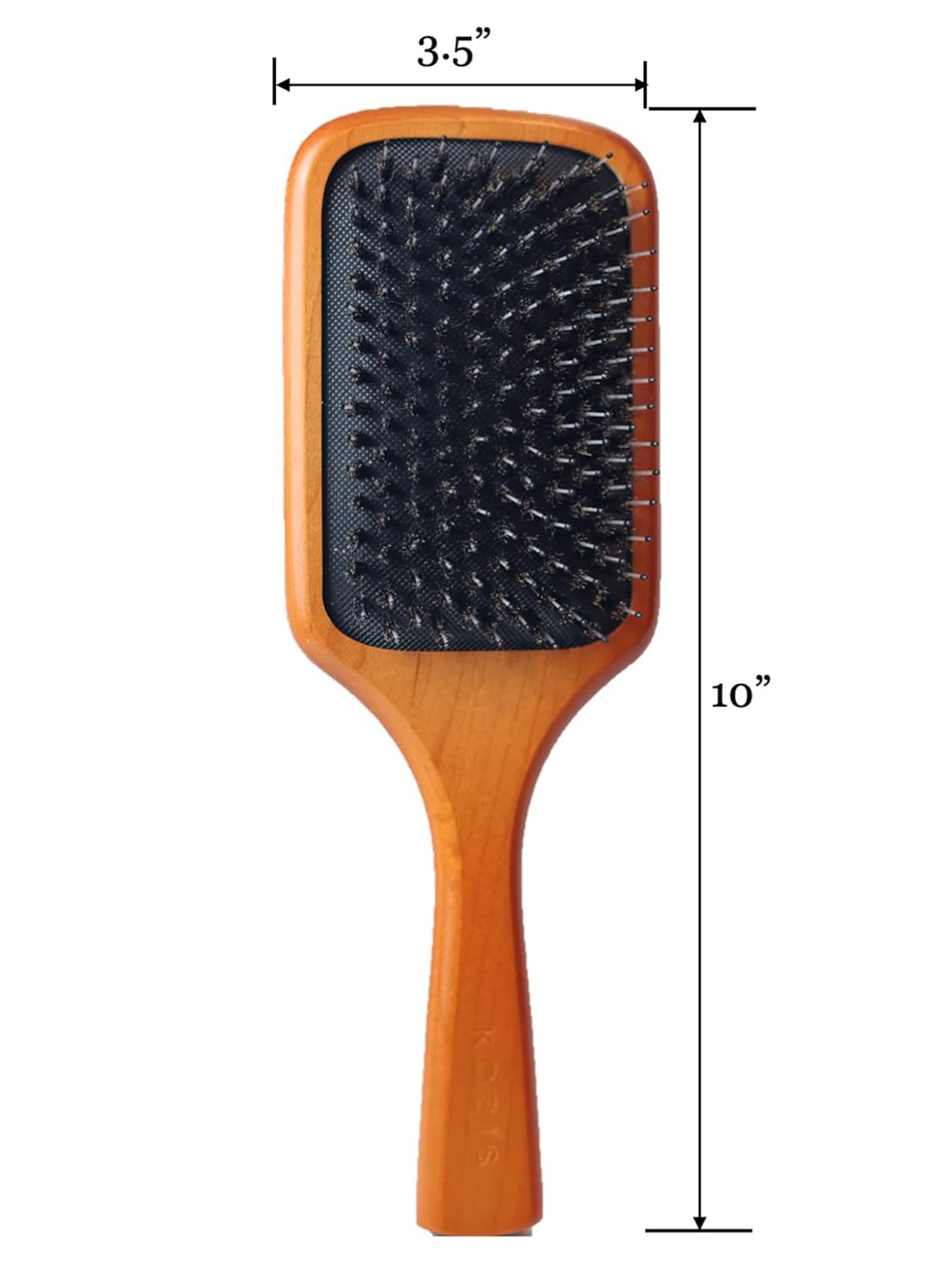 KOZIS Wooden Paddle Hair Brush, Vegan Boar and Nylon Bristles, Large