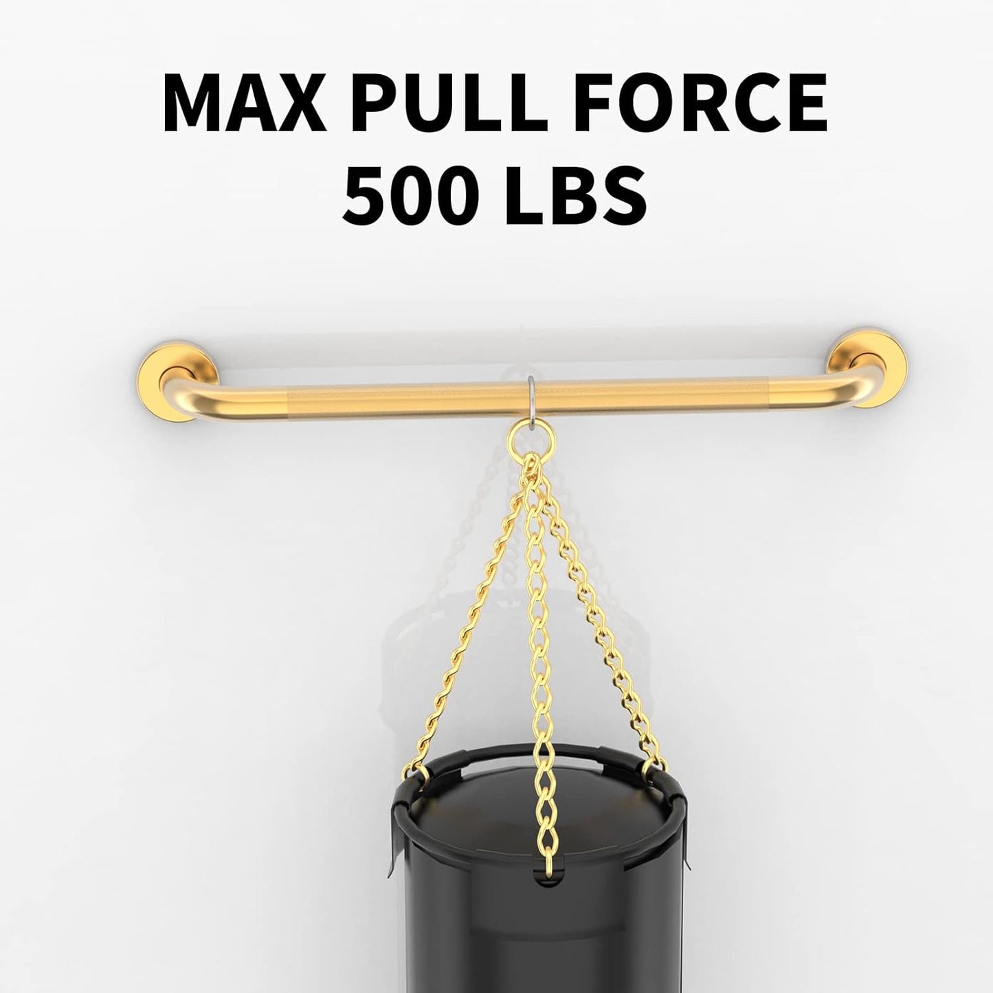 32 Inch Anti Slip Shower Grab Gold, Munzong Bathroom Grab Bar, Knurled Bathroom Balance Bar,Safety Hand Rail Support Handicap Elderly Injury Senior Assist Bath Handle