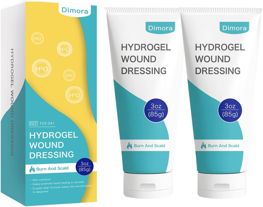 Dimora 2 Packs 6oz Hydrogel First Aid Ointment, Burn Injory Soothing Gel, Skin Repair Cream for Emergency Burn, Postoperative Incisions, Bruises, Debridement Wound Care
