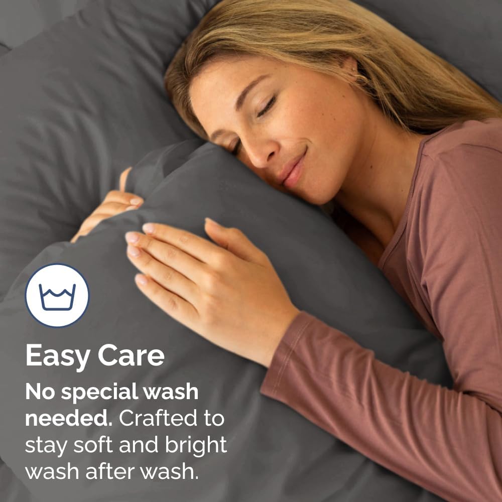 King Pillow Cases Set of 2 - Ultra Soft Hotel Quality Pillowcase Covers - Comfy, Cozy & Wrinkle Free - Shrinkage, Stain and Fade Resistant - Machine Washable Pillow Protectors - 2 Piece Set - Charcoal