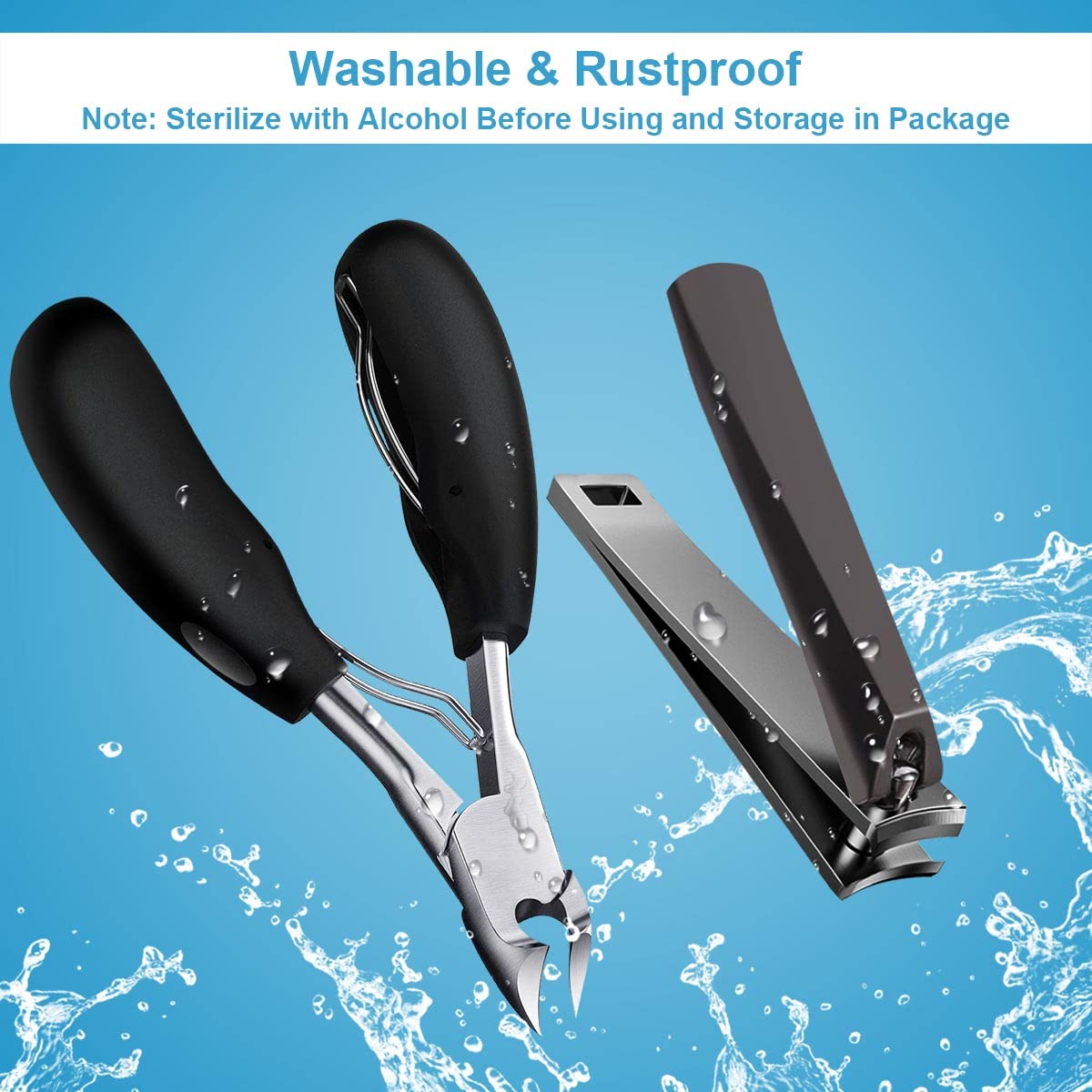 Toenail Clippers, Toe Nail Clippers for Thick Nails, Have Duty Nail Clipper Fingernail Clippers for Thick Nails,Seniors, Men, Women, Super Sharp Curved Blade Grooming Tool