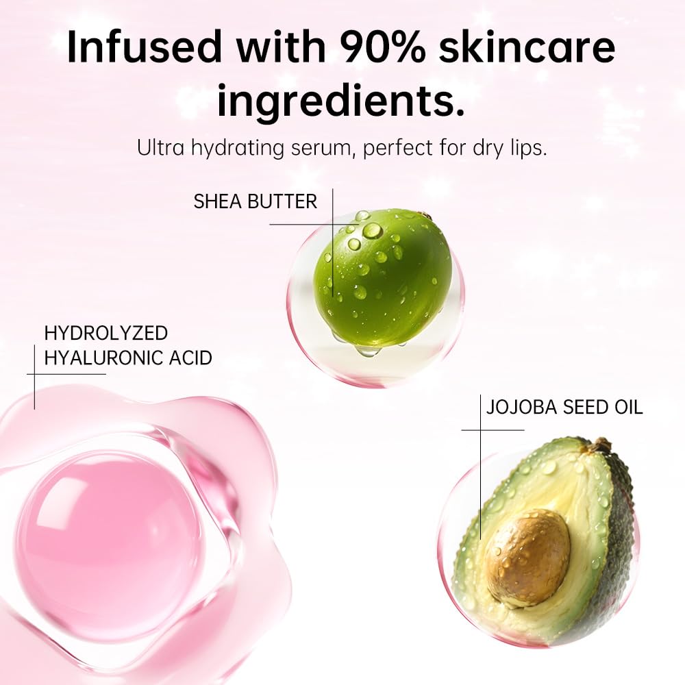 Catkin Lip Plumper Gloss, Tinted Lip Serum with Hyaluronic Acid & Jojoba Oil, Non-sticky Volumizing Hydrating Formula for a High Shine Maximum 3D Look, Plump & Soft Lips 0.12 Fl Oz - C03 Coral Pearl