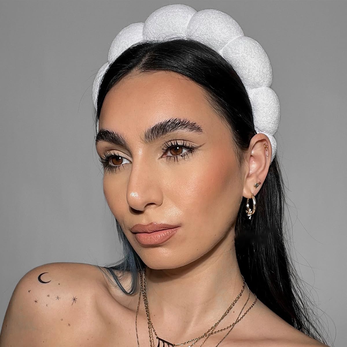 Spa Headbands for Face Washing & Makeup Removal - Bubble Skincare Terry Cloth Puffy Headbands for Mask Treatment