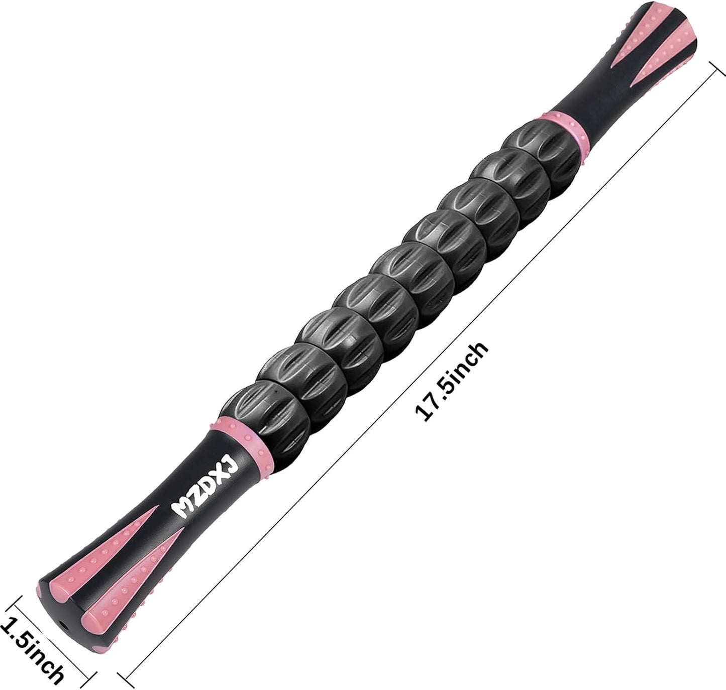 Muscle Roller Stick for Athletes - Deep Tissue Fascia Blaster & Roller Massager for Myofascial Pain Relief - Handheld Physical Therapy & Recovery Tool(Pink black-18 inch)