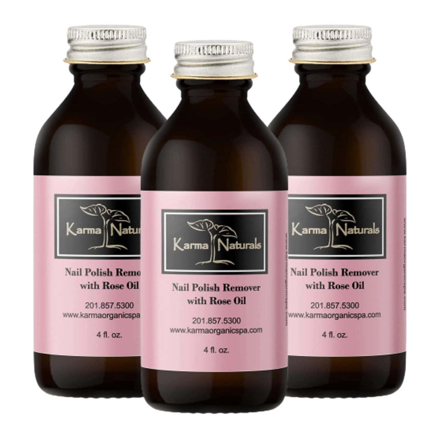 Karma Organic Nail Polish Remover with Soybean Oil and Rose Oil- Non Toxic, Vegan, Cruelty Free, Acetone Free – Nails Strengthener for Fingernails – 12 fl. Oz. (3 Pack)