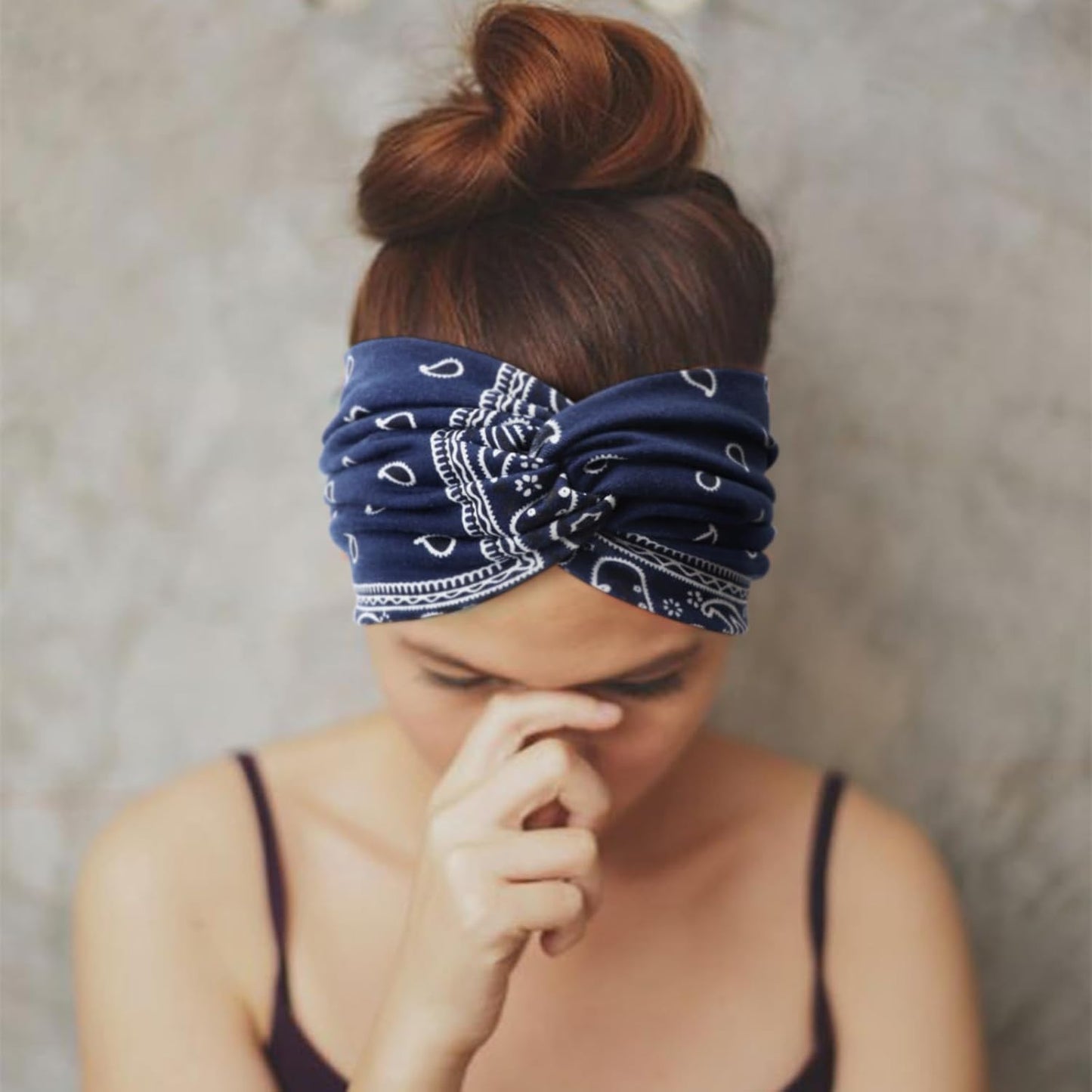 Extra Wide Headbands for Women Large Turban Headband Non Slip Boho Elastic Hairband Hair Twisted Knot Head Bands Accessories