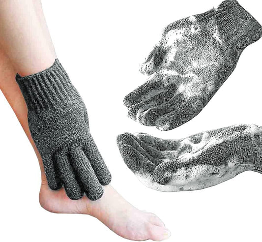 MIG4U Shower Exfoliating Scrub Gloves, Bathing Gloves Body Wash Dead Skin Removal Deep Cleansing Sponge Loofah for Women Men
