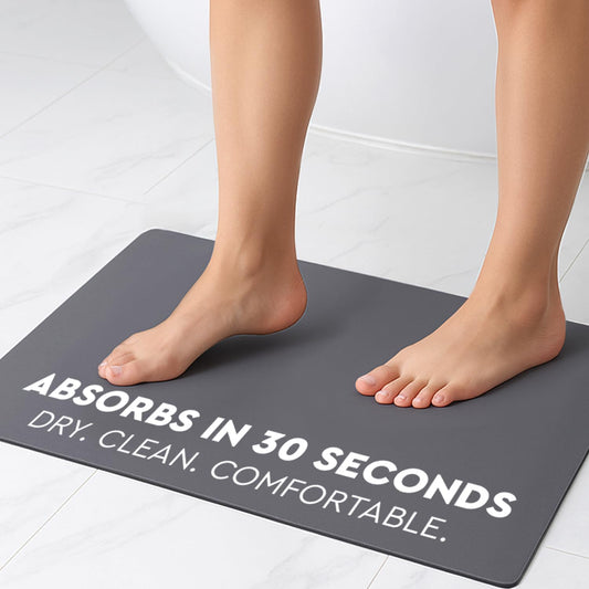 Homergy Bath Mat – Super‑Absorbent & Quick‑Dry with Non‑Slip Rubber Backing, Machine Washable & Odor Resistant – 16×24 in, Dark Gray