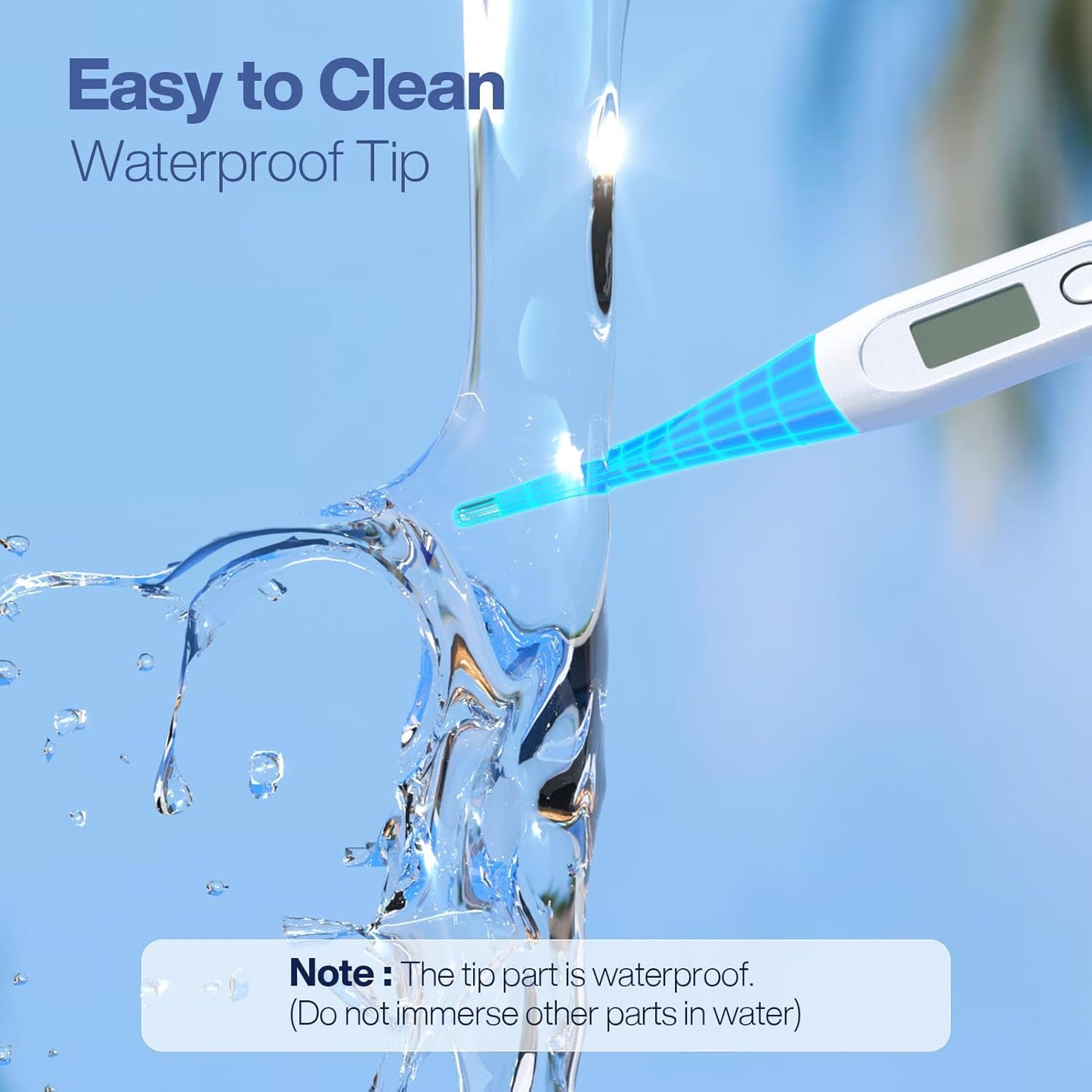 Boncare 10 Seconds Oral Thermometer for Adults and Kids - Accurate & Safe Rectal Digital Thermometer for Baby with Fever Alarm (Light Blue)