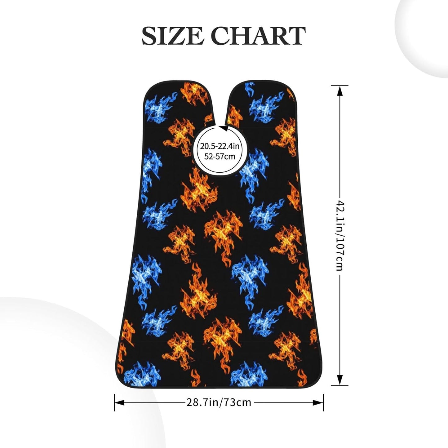 Adjustable Non-Stick Beard Apron, Hair Catcher Cape for Shaving Grooming, Waterproof with Suction Cups Men, Red and Blue Fire Shave Bib