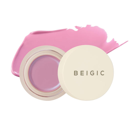BEIGIC Flush Lip & Cheek Balm - Vegan Buildable & Blendable Multiuse Balm | Natural Flush & Glow | Glowy Blush for Cheeks | Dewy Korean Make Up Cream Blush | 06 Veil - Pale Lilac, 0.14 fl.oz