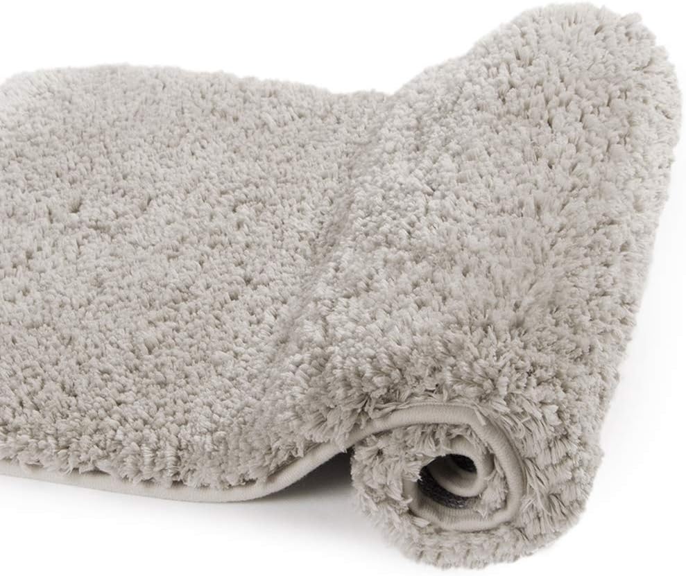 Walensee Bath Rug Non Slip Mat (20 x 32, Light Tan) Water Absorbent Soft Microfiber Shaggy Machine Washable for Bathroom Thick Plush Shower Mat