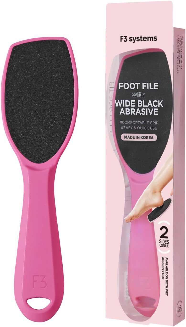 Wide Emery Foot File(Hot Pink), Double-Sided Pedicure Tool, Colossal Professional Foot File for Men & Women, Effective for Cracked Heel, Callus Remover, Foot Scrubber