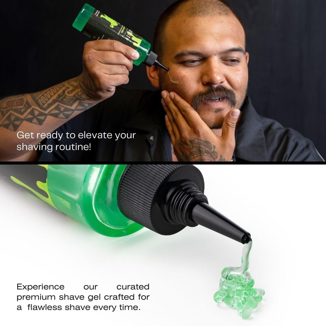 Non-Foaming Shave Gel for Men - Professional Barber-Grade Shaving Gel, Moisturizing & Skin Replenishing, Smooth Close Shave. 6.8 oz, Sandalwood scent (10-Pack)