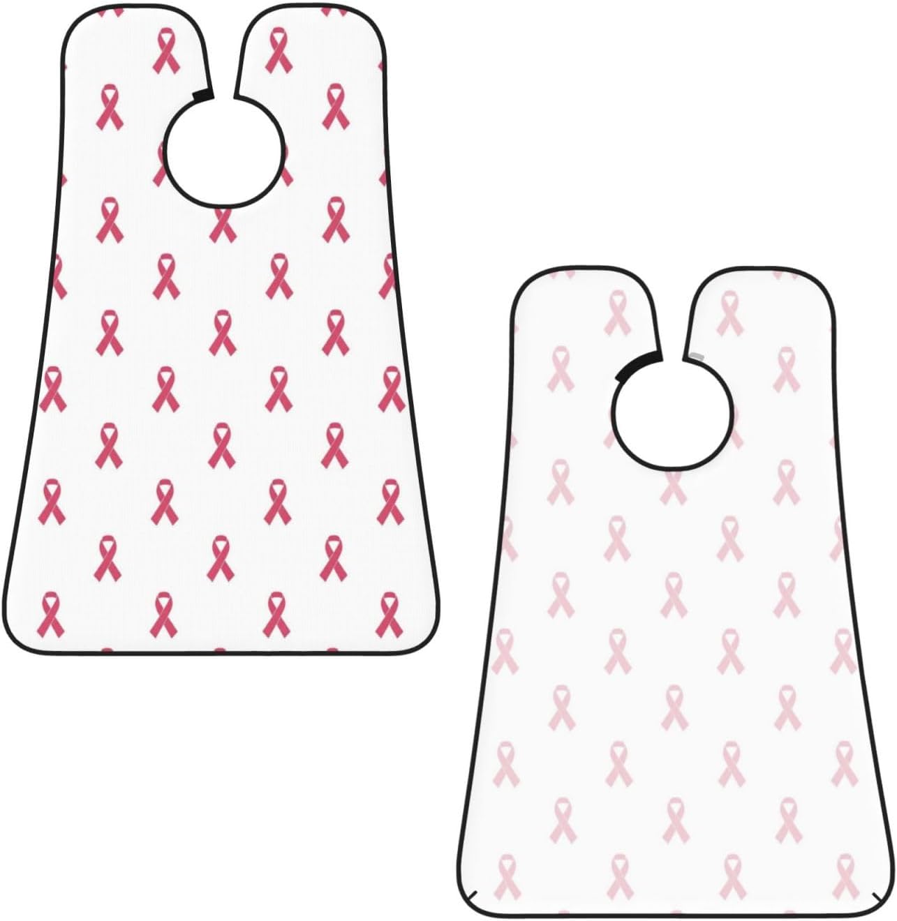 Waterproof Beard Grooming Bib, Pink Breast Cancer Ribbon Shave Bib, Non-Stick Hair Catcher for Shaving Trimming, Apron Essential for Men Dad