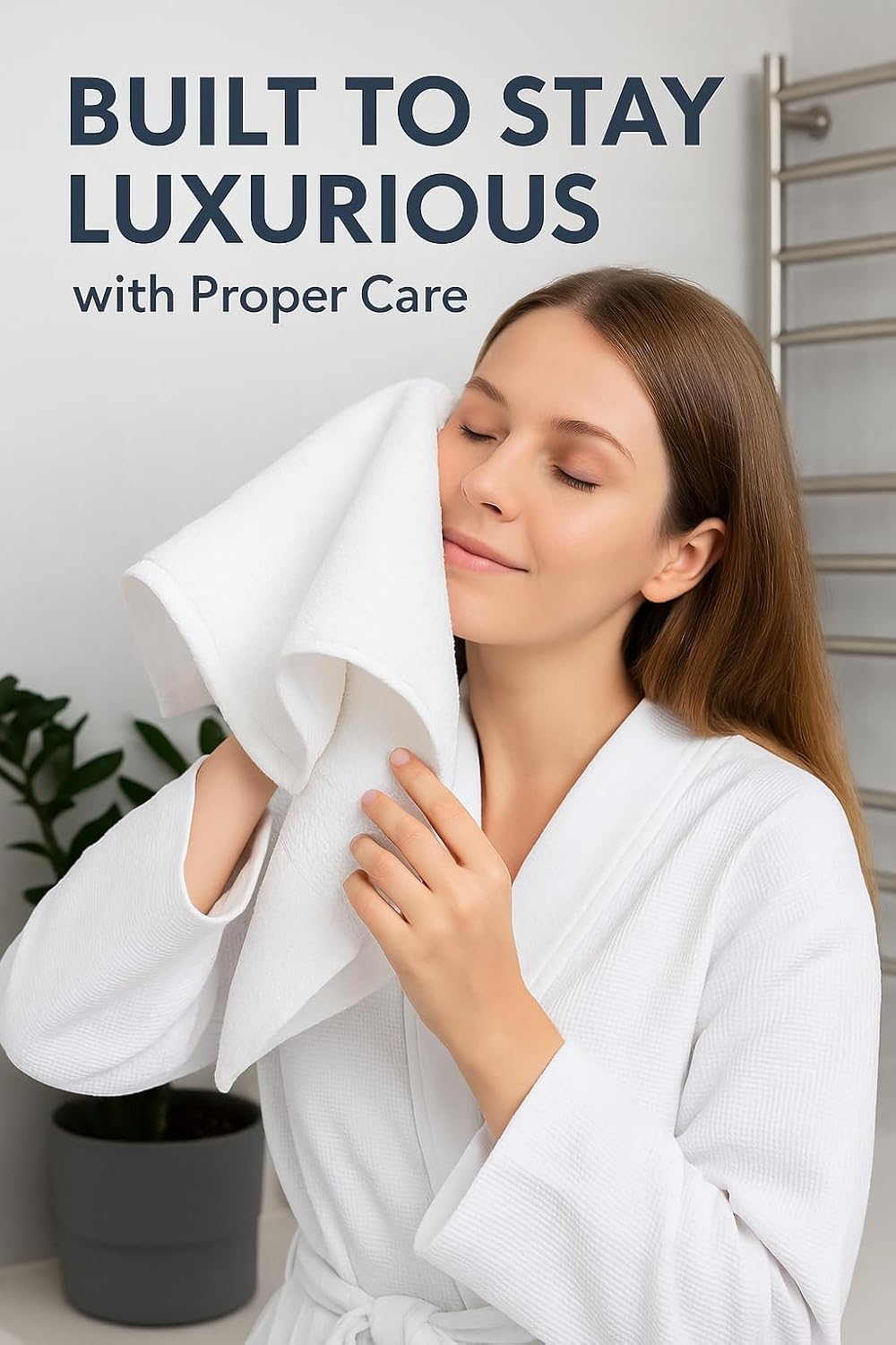 Luxury Hand Towels Set of 6 – 16x30, 550 GSM Ultra-Plush Cotton | Thick, Absorbent, Quick Dry | Hotel & Spa Quality White Towels