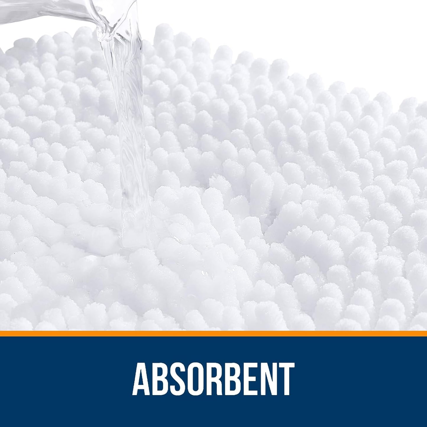 OLANLY Bathroom Rugs 44x32, Extra Soft Absorbent Chenille Bath Rugs, Rubber Backing Quick Dry, Machine Washable Bath Mats for Bathroom Floor, Tub and Shower, Home Decor Accessories, White