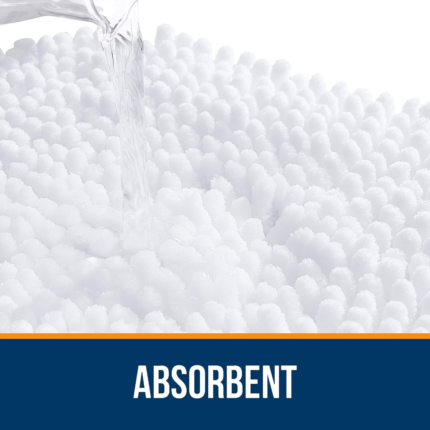 OLANLY Bathroom Rugs 30x20, Extra Soft Absorbent Chenille Bath Rugs, Rubber Backing Quick Dry, Machine Washable Bath Mats for Bathroom Floor, Tub and Shower, Home Decor Accessories, White