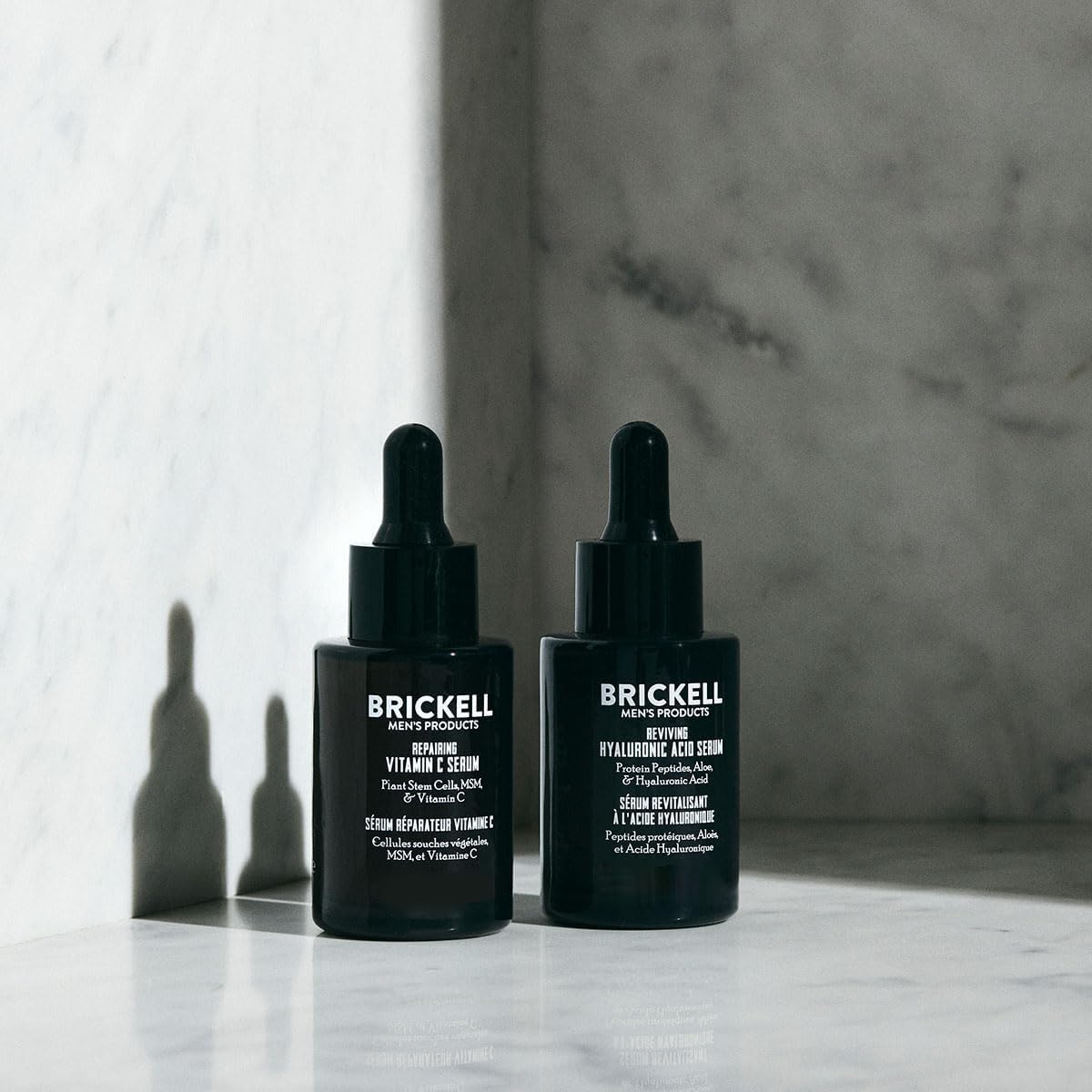 Brickell Men's Daily Anti-Aging Day and Night Serum Routine, All Natural and Organic, Unscented