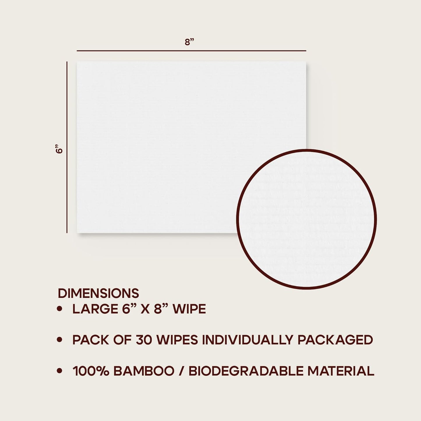 Bamboo Deodorant Wipes - 30 count - Individually Packaged - Aromatherapy Scent (Coconut)