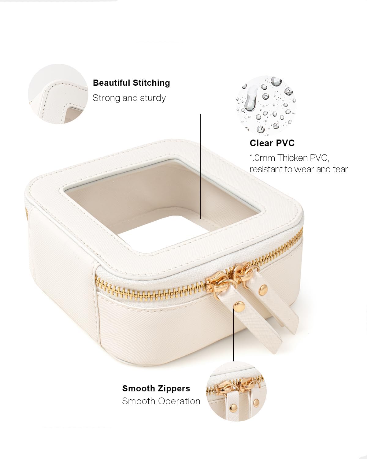 Travel Clear Makeup Bag Set, TSA Approved Cosmetic Bag Case with Zipper Portable Makeup Pouch Toiletry Bag Women Traveling Cosmetic Organizer Storage Bag Car Organizer Car Essentials for Women