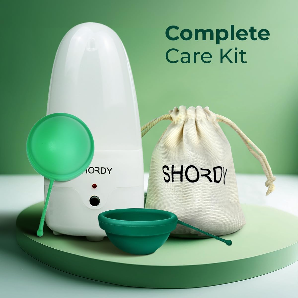 Shordy Reusable Menstrual Disc with Sterilizer – Small & Large Period Discs with Steamer & Cleaner – Starter Kit for Light to Heavy Flow, Feminine Care Alternative to Tampons, Cups & Pads