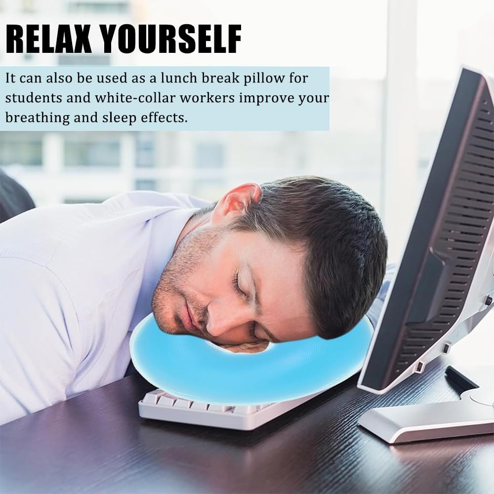 Silicone Face Massage Pillow,SPA Beauty Face Relax Headrest,Salon Skin Care Soft Overlay Travel Head Support,Bule