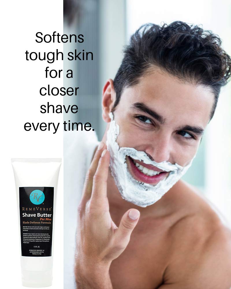 Shave Butter for Men by RemeVerse. Shaving Butter That Fights Nicks, Cuts, Ingrown Hairs, And Razor Burn (7.5 ounces)