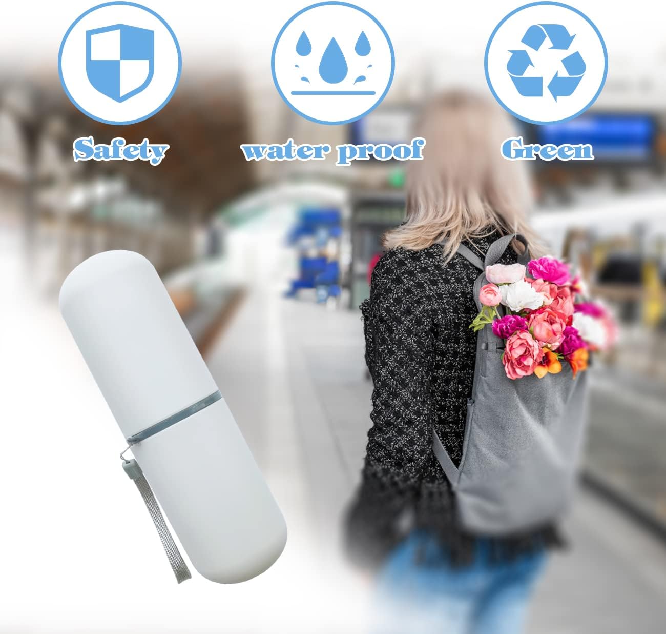 Toothbrush Travel Case, Travel Toothbrush Holder Portable Toothbrush Toothpaste Storage Container for Traveling Business Camping School Bathroom