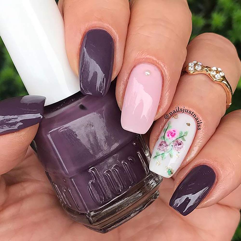 duri Nail Polish, 738 Scorpio, Purple Plum, Full Coverage, Glossy Finish, Fast Drying, 0.45 Fl Oz