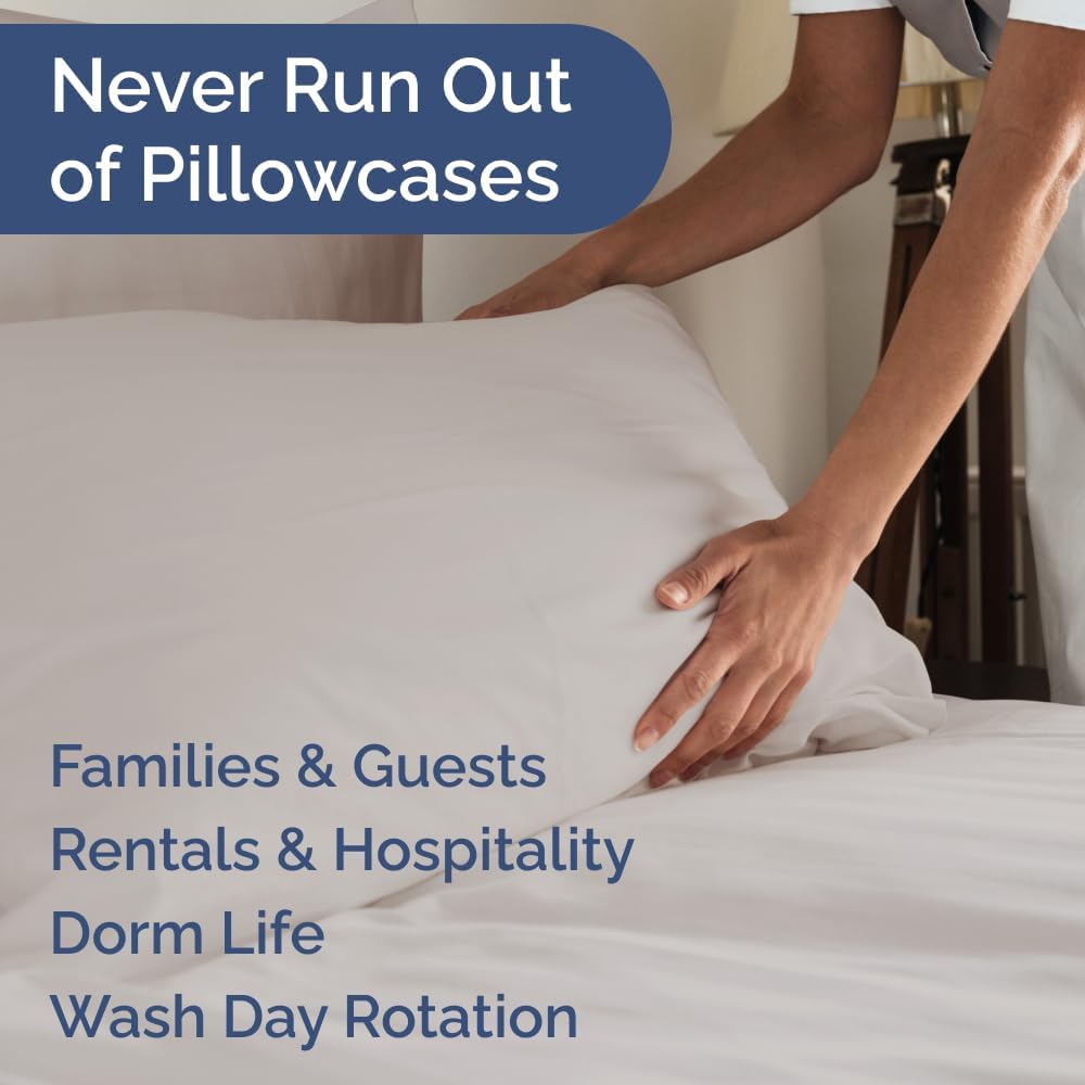 King Pillow Cases Set of 6 - Ultra Soft Hotel Quality Pillowcase Covers - Comfy. Cozy & Wrinkle Free - Shrink, Stain and Fade Resistant - Machine Washable Pillow Protectors - 6 Piece Set - Light Grey