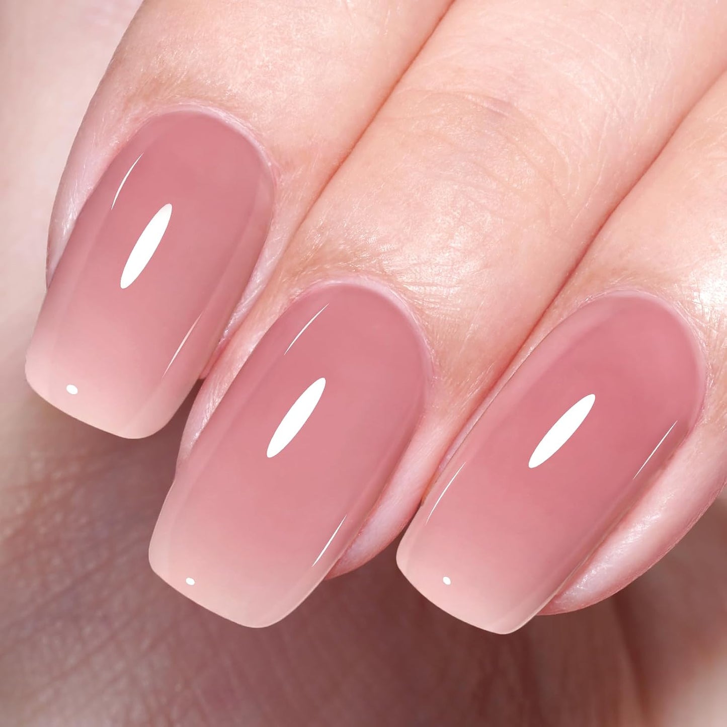 AILLSA Crystal Rose Nude Gel Polish Soft Red Jelly Gels Nail Polish Nude Pink Translucent Nail Polish Neutral Color Soak Off U V Sheer Gel Nails for Nail Salon at Home 0.51 Fl Oz