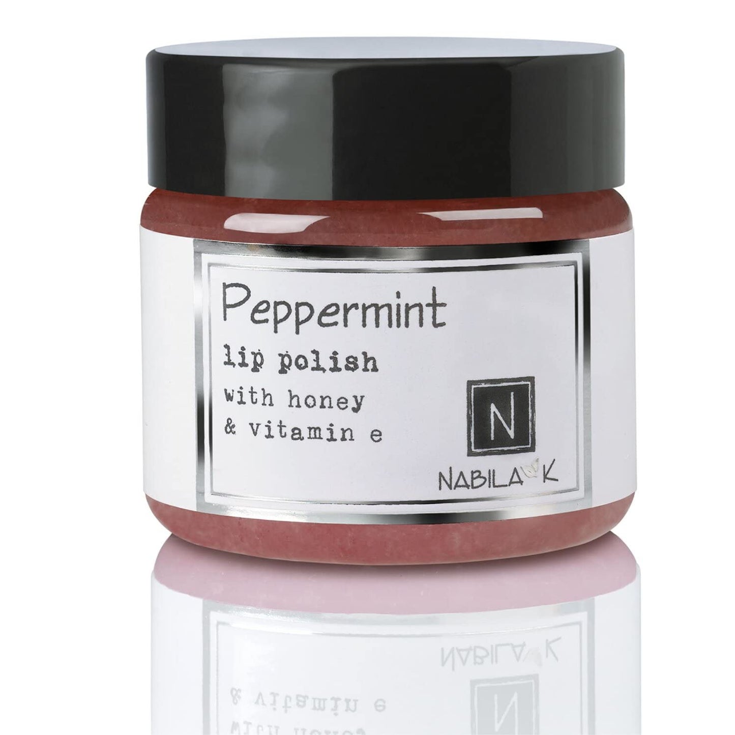 Peppermint Lip Polish, 1 oz by Nabila K - Hydrating Lip Exfoliator & Moisturizer with Honey and Vitamin E for Dry and Chapped Lips - Cruelty-Free, Real Sugar, Made in USA