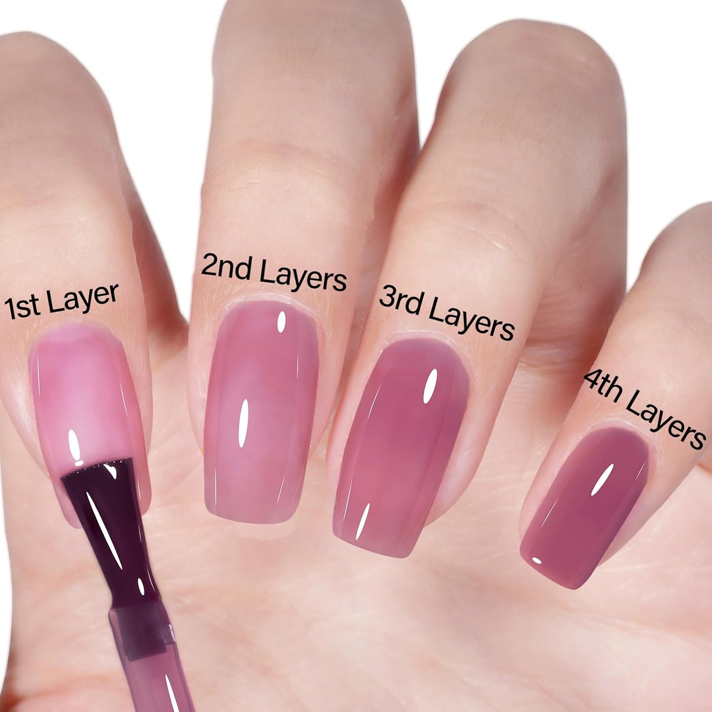 AILLSA Jelly Gel Nail Polish Violet Purple Translucent Gels Polish Jewel Grape Sheer Nail Polish Wine Color Dark Nail Gel Long Lasting Soak Off U V Gel for Nail Art at Home 0.51 Fl Oz /GB91