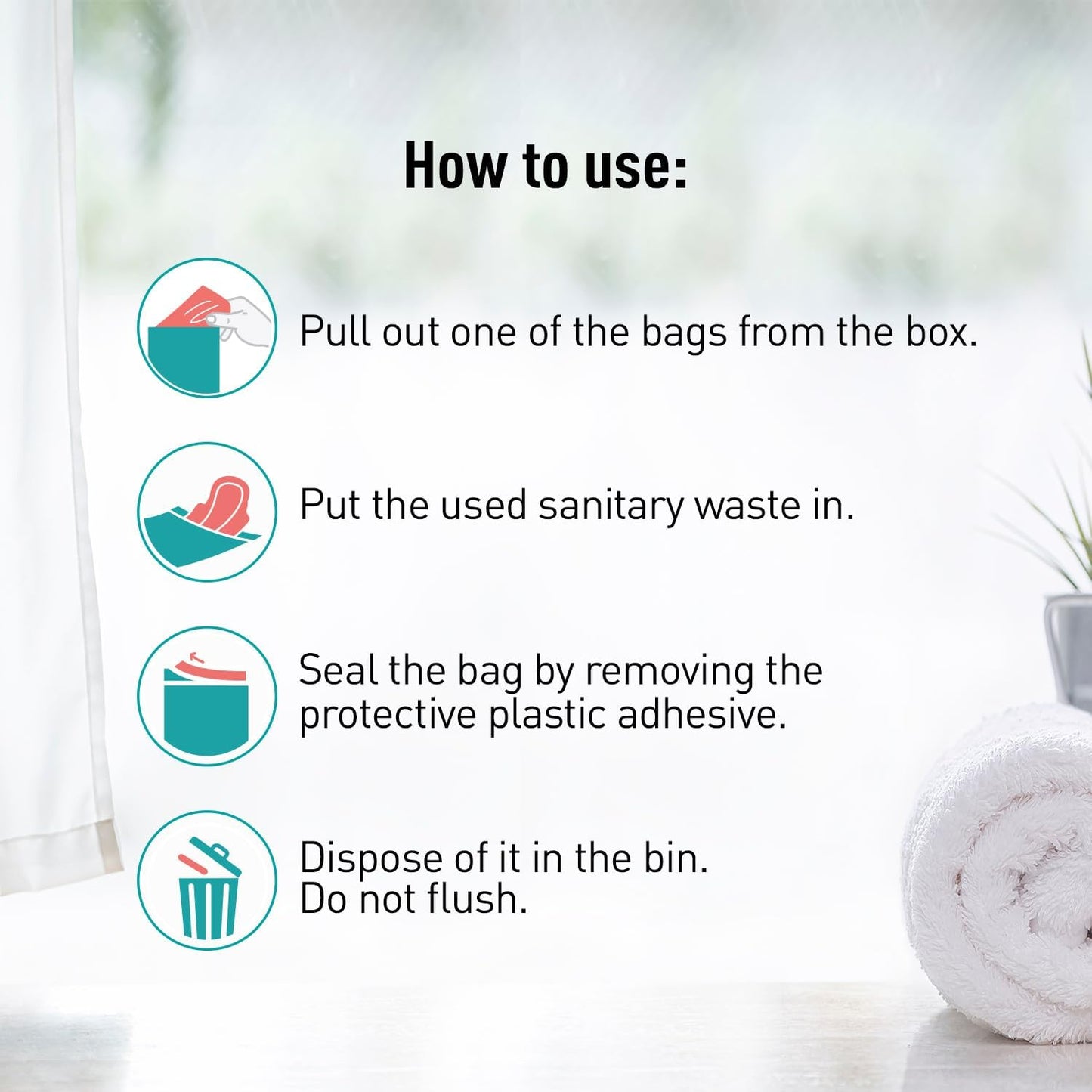 Sirona Personal Disposal Bags – 15 Bags for Discreet Tampons, Sanitary Pads/Napkin, Panty Liners, Tampons & Condoms | Menstrual Care and Hygiene Products