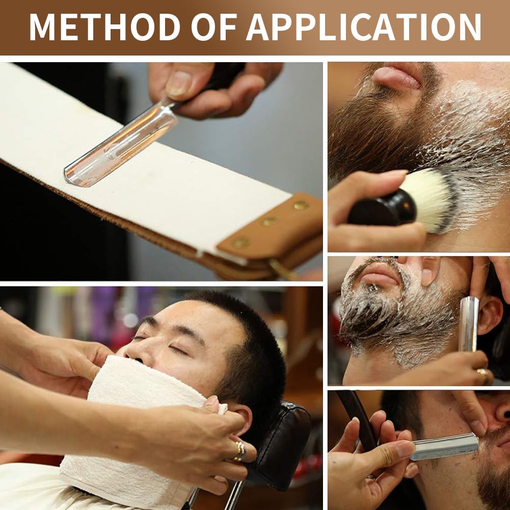 Straight Razor Wooden Handle Shave Ready for Men Barber,Straight Edge Razor Professional Carbon Steel Sharp Shaver for Men Home &Grooming Using