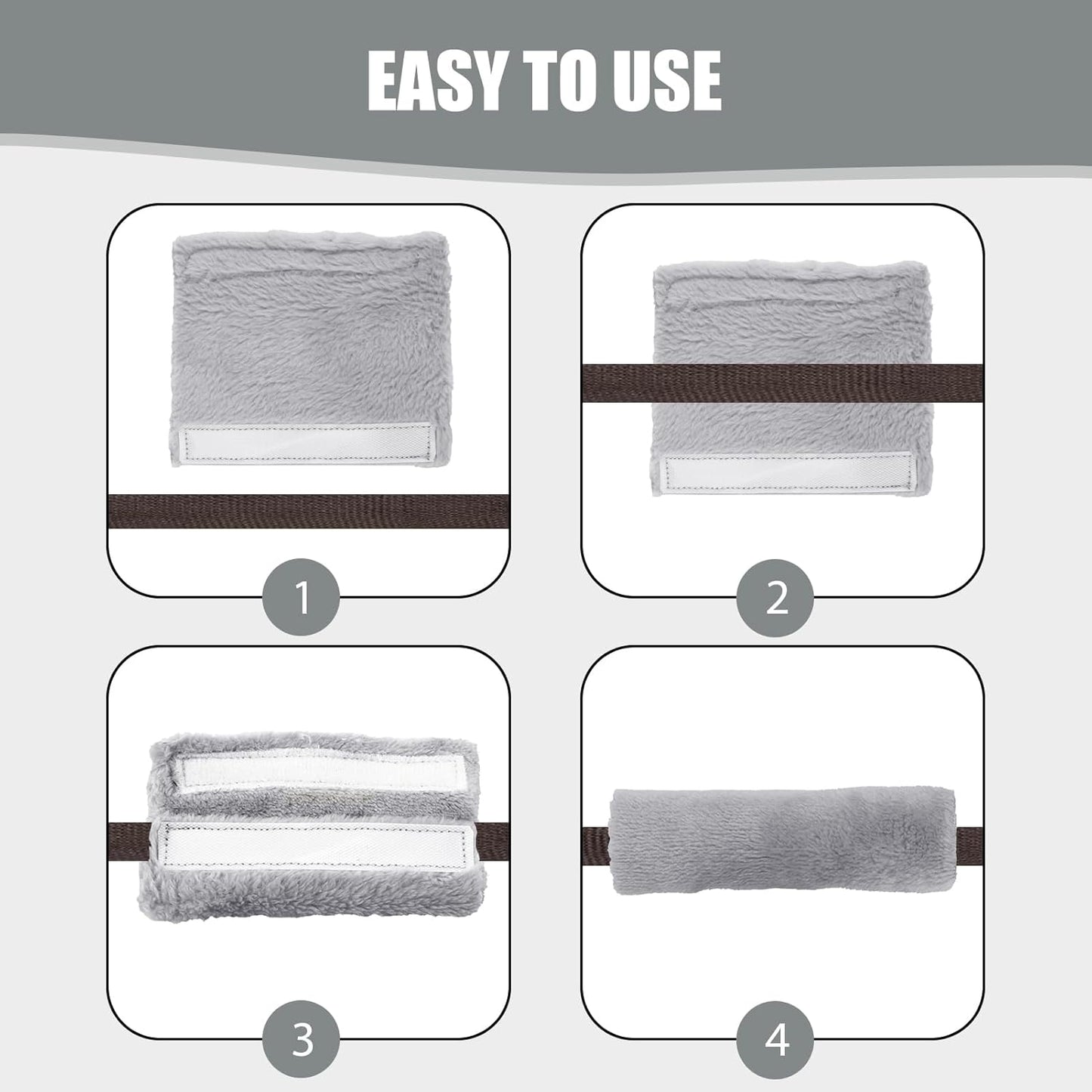 4 Pack Strap Covers Breathable Strap Cushions Work for Most Headgear Straps Can Reduce The Tracks On The Face Made of Soft Fabric Face Pads (Light Grey)
