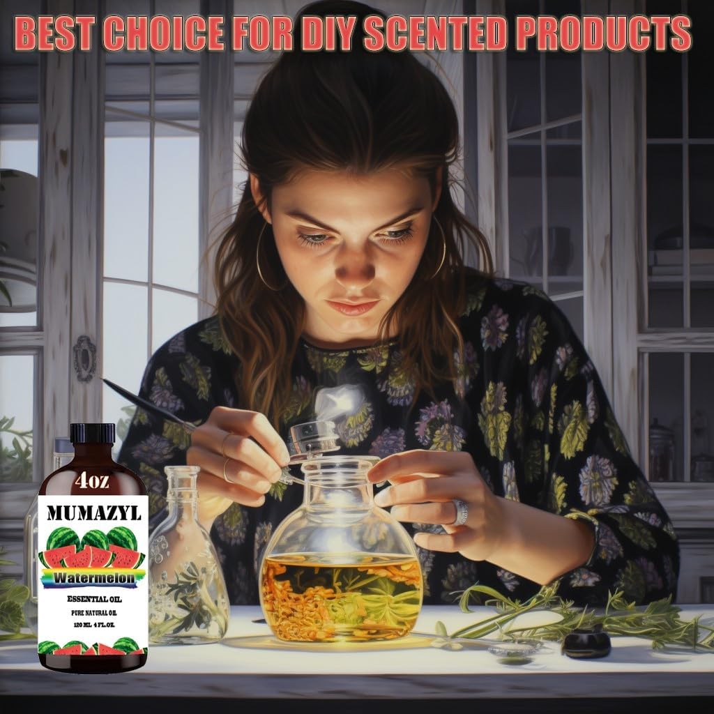 Watermelon Essential Oil, Watermelon Oil 4 Fl Oz 120ML for Diffuser Humidifier Yoga Cleaning DIY Candle Soap Making Essential Oils