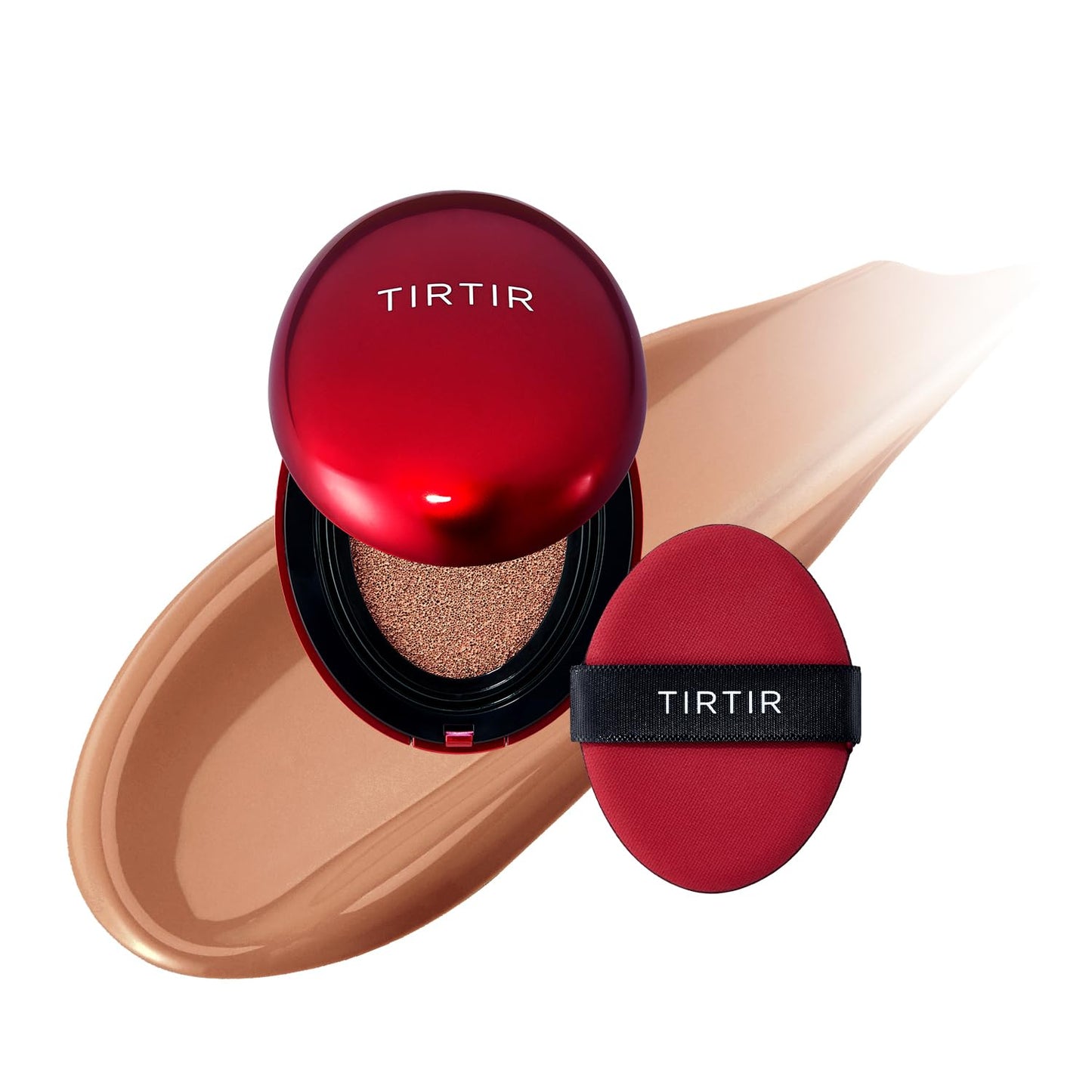 [*Mini Size*] TIRTIR Mask Fit Red Cushion Foundation | Full coverage, Weightless, Skin fit, Satin Glow Finish, Korean Makeup BB Foundation, beauty, Tattoo cover up, Buildable (#34C Amber, 0.15 Fl Oz)