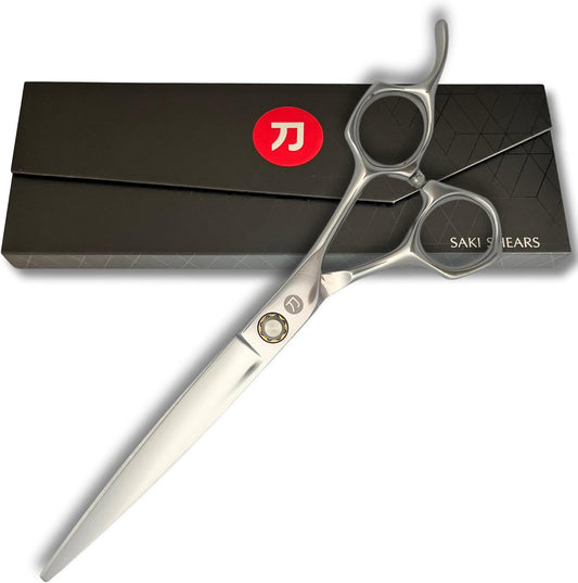 7 Inch Professional Hair Cutting Scissors - Convex Blade - Japanese 440C Stainless Steel - For Wet or Dry Cutting - Saki Shears Musashi For Hairdressers and Barbers (7 Inches)