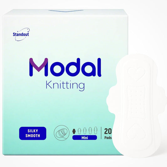 MODAL Panty Liners for Women, Unscented Sanitary Pads with Wings, Daily Thin Panty Liners, 7.5 Inch(190 mm), Mini, 20 Count