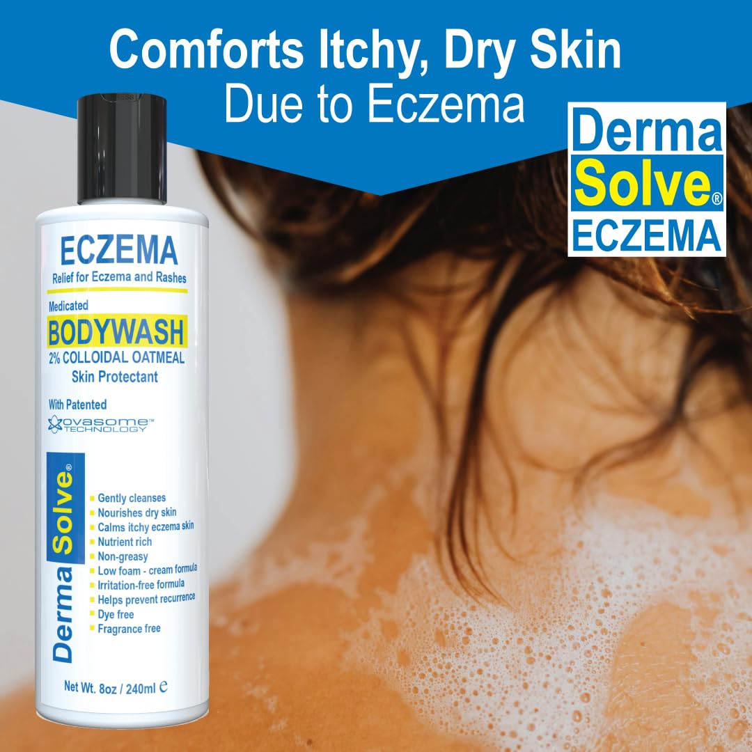 Dermasolve Eczema Relief Body Wash (2 Pack) | Protects, Moisturizes, and Repairs Skin - Kids, Babies & Adults - Steroid Free