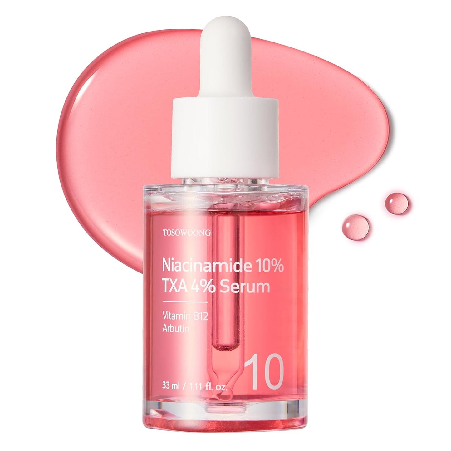 TOSOWOONG Niacinamide 10% + Tranexamic Acid 4% Serum, Arbutin 2%, Hyaluronic Acid, TXA Facial Serum, Glass Skin, Clarifying, Radiant Complexion with Natural Color, Korean Skin care, 33ml, 1.11 fl.oz.