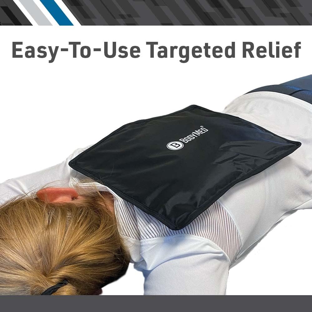 BodyMed Reusable Gel Ice Pack Cold Compress (2-Pack) for Back, Shoulder, Neck, & Knee - Professional Grade Cold Therapy for Injuries, Aches, Swelling, Bruises, Sprains - 12 in. x 7 in. (Half)