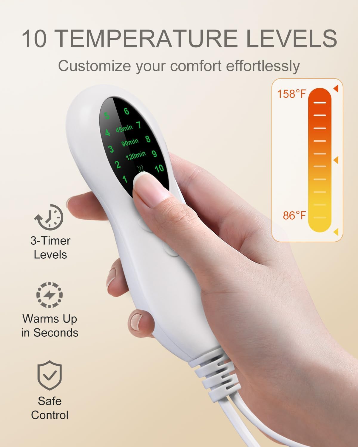 Electric Heating Pad for Period Cramps, LANVA Christmas Gifts for Women Wife Mom Grandma, Heat Pad for Neck and Shoulders and Back Pain Relief, Machine Washable, ETL Certified, 12"x24", Red