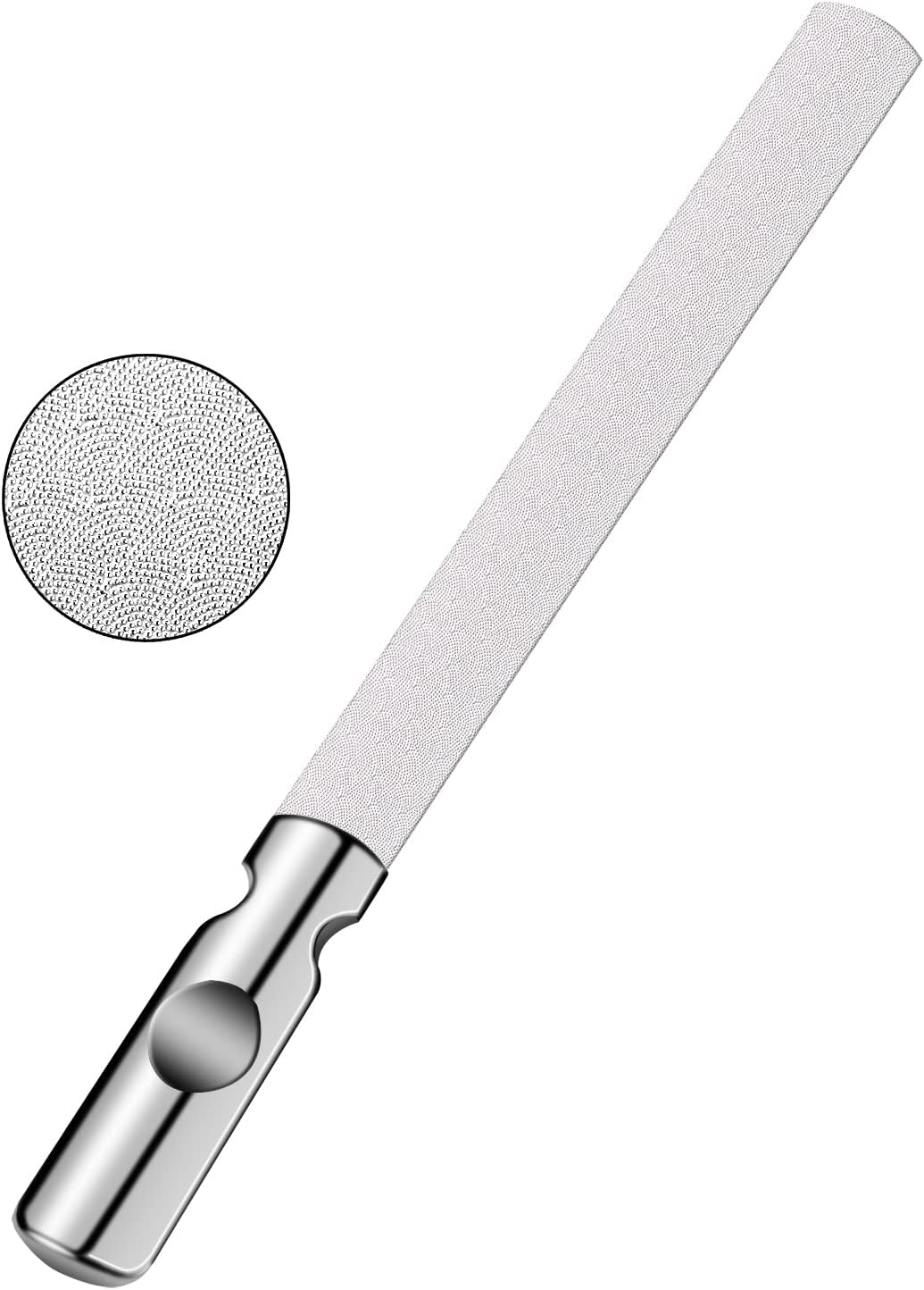 ZIZZON Professional Stainless Steel Nail Files Double Sided for Women and Men, Heavy Duty Reusable Manicure Filer for Natural Nails, Great for Home Salon or Travel Use